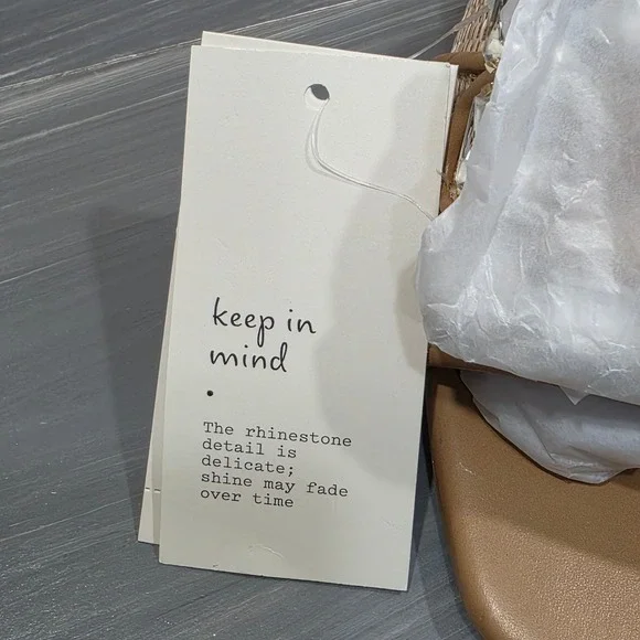 A New Day Kathleen Sandals Raffia Rhinestone Buckle Block Heel Mules Square Toe - Picture 14 of 15